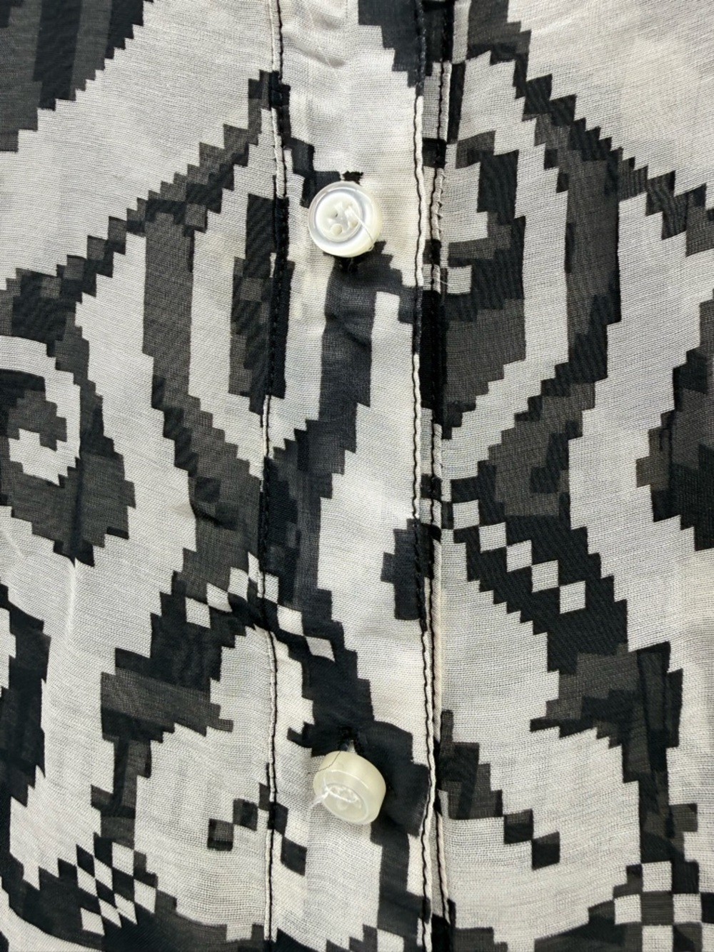 An original Milly of New York geometric print silk blend blouse size 4 - Picture 7 of 14